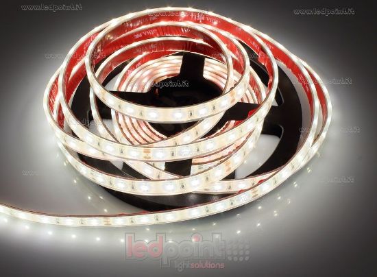 Imagen de Tira led 5m blanco 3800-3900K 2835 60 led/m Honglitronic 24V 14,4W/m, IP67 silicona sólida transparente