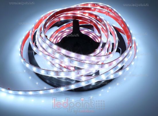 Imagen de Tira de led 5m blanco frío 5500-6000K 2835 60led/m 24V 4,8W/m, IP65 tubo de silicona extruído bordes llenos interior vacío