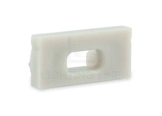 Imagen de Tapa gris con agujero para cable de alimentación para perfil en aluminio SL08-03
