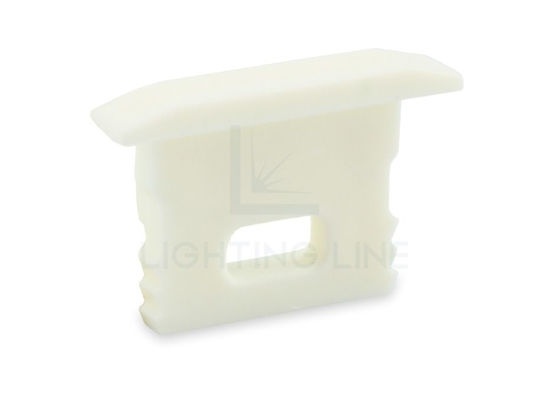 Imagen de Tapa blanca con agujero para cable de alimentación para perfil en aluminio empotrado RE02-03