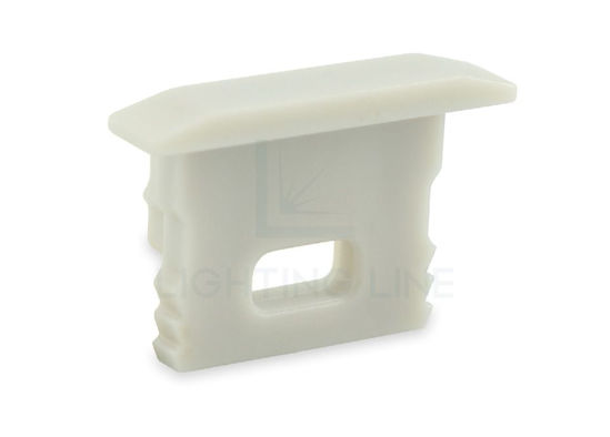 Imagen de Tapa gris con agujero para cable de alimentación para perfil en aluminio empotrado RE02-03