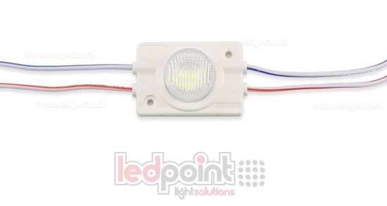 Imagen de Módulo led 3030, 1,2W 12V, blanco frío 7000-8000K, IP65 con lente 13°*42°