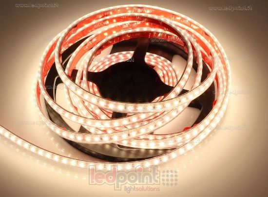 Imagen de Tira de led 5m blanco cálido 3000K 3step 2835 120led/m 12V 9,6W/m, IP65 tubo de silicona extruído bordes llenos interior vacío