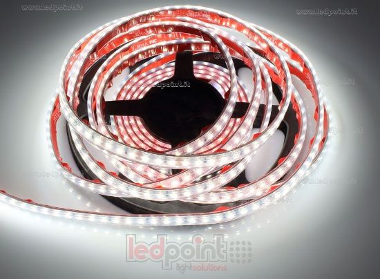 Imagen de Tira de led 5m blanco 4000K 3step 2835 120led/m 12V 9,6W/m, IP65 tubo de silicona extruído bordes llenos interior vacío