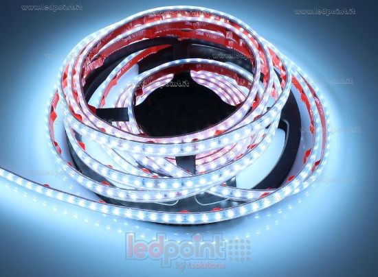 Imagen de Tira de led 5m blanco frío 6500K 3step 2835 120led/m 24V 9,6W/m, IP65 tubo de silicona extruído bordes llenos interior vacío