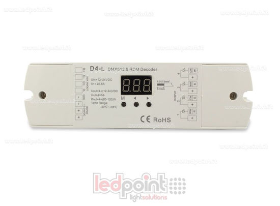 Imagen de DMX 512 descodificador , 4 canales de 5A cada uno, tensión 12-24V DC