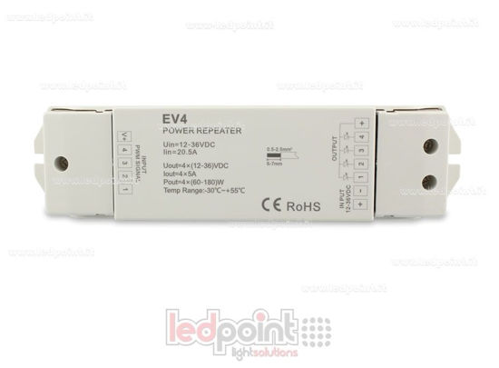 Imagen de Amplificador RGB 12-36V 20A (4 canales de 6A)