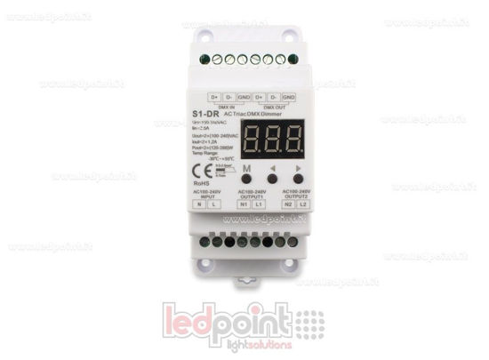Imagen de Triac DMX 512 descodificador carril DIN, 2 canales de 1.2A cada uno