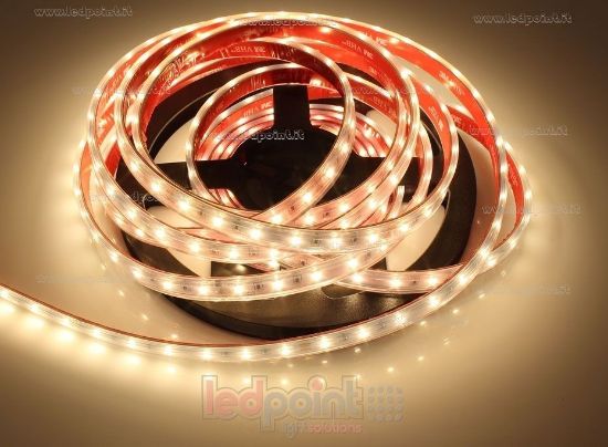 Imagen de Tira de led 4m blanco cálido 2900-3000K 2835 60led/m Honglitronic 24V 14,4W/m IP64 tubo de silicona más espeso