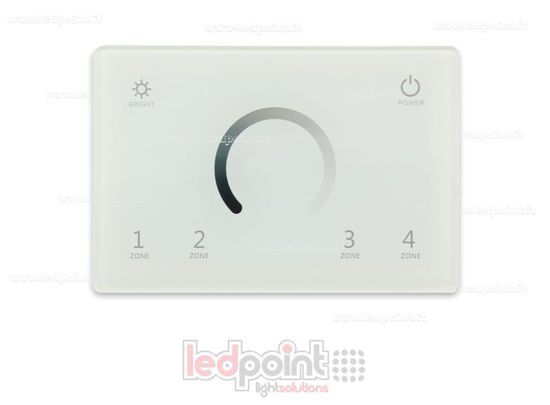 Imagen de Master DMX y mando a distancia monocromático RF para pared blanco 4 zonas 120x80mm por caja 503