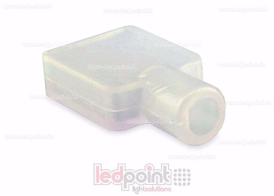 Imagen de Tapa transparente de silicona de 12mm con agujero para cable de alimentación de tira LED con protección IP64 e IP67