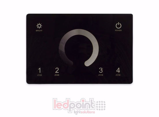 Imagen de Master DMX y mando a distancia monocromático RF para pared negro 4 zonas 120x80mm por caja 503
