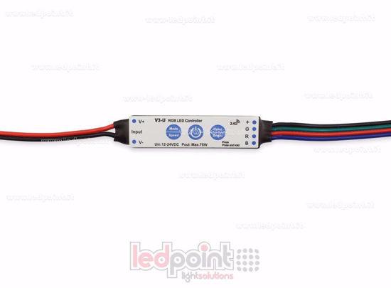 Imagen de Receptor controlador mini RGB 12/24V, 3ch 1A/CH