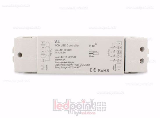 Imagen de Controlador RGBW 12/48V, 4ch*5A, RF 2.4G