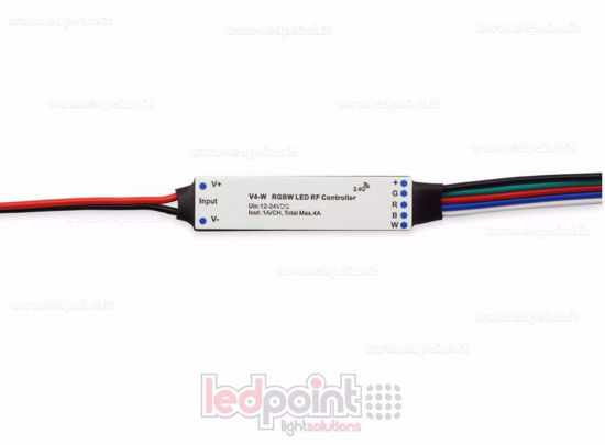 Imagen de Receptor controlador mini RGBW 12/24V, 4ch*1A, max 75W, RF 2.4GHz