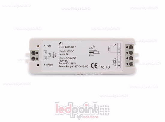 Imagen de Receptor dimmer monocromático con interruptor 5/36V, 1ch*8A, RF 2.4G