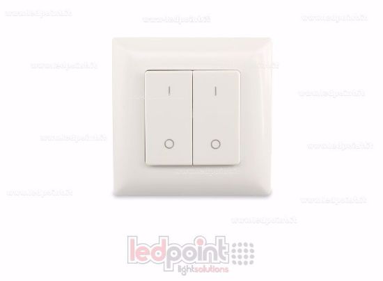 Imagen de Mando de pared 86x86mm monocromático 2 zonas RF2.4G