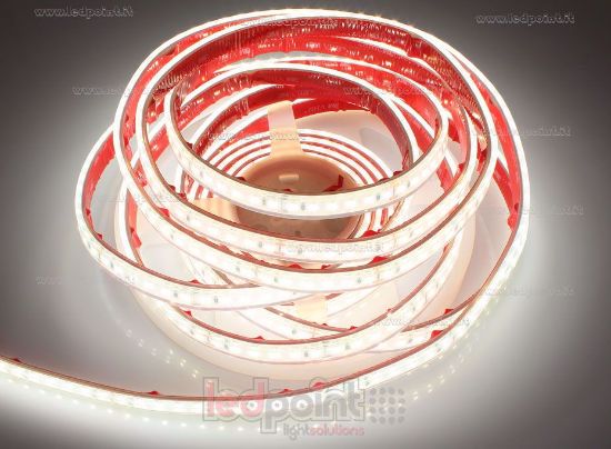 Imagen de Tira de led 5m led blanco 4000K 2835 Honglitronic 120led/m 24V 14,4W/m, IP67 silicona sólida trasparente