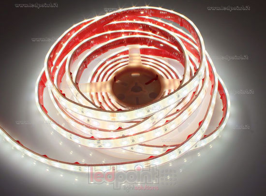 Imagen de Tira led 5m blanco 4000K 2835 60led/m Honglitronic 24V 14,4W/m, IP67 silicona sólida transparente