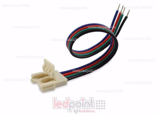 Imagen de Conector con cable de 14cm para tiras de led RGB (PCB 10mm), versión reducida. Ideal para tiras led de alta densidad, hasta 120led/m