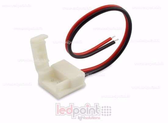 Imagen de Conector waterproof con cable de 14cm para tiras de led IP65/IP53 2835 y 5050 monocromáticas (PCB 10mm), versión reducida. Ideal para tiras led de alta densidad, hasta 120led/m