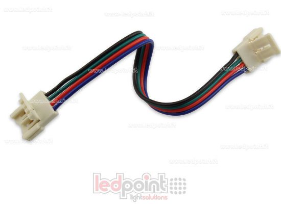 Imagen de Conector doble con cable de 14cm, 20 AWG, para tiras de led RGB 5050 y 3535 (PCB 10mm), versión reducida