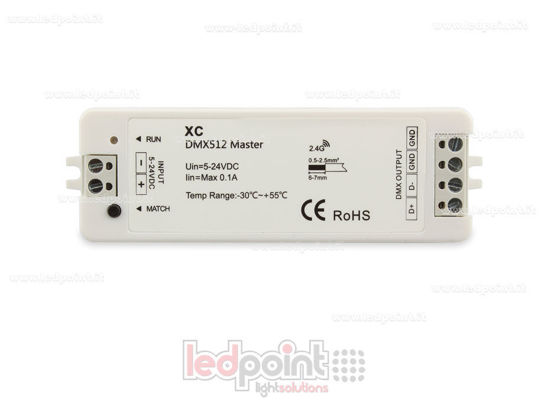 Imagen de Receptor controlador master DMX RGBW, RF 2.4G