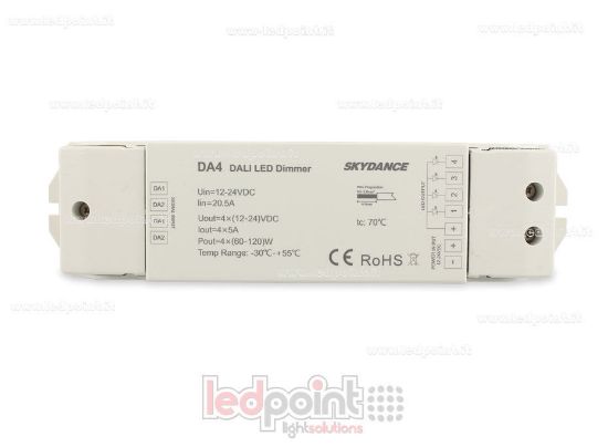 Imagen de Dimmer DALI, 4 canales 5A, 12-24V DC, voltaje constante (DT6)