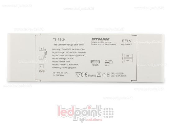 Imagen de Fuente de alimentación 75W 24V CV Triac AC Push-Dim SkyDance