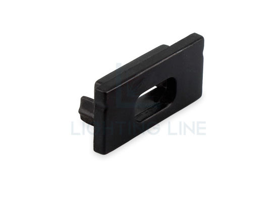 Imagen de Tapa negro con agujero para cable de alimentación para perfil en aluminio SL08-03