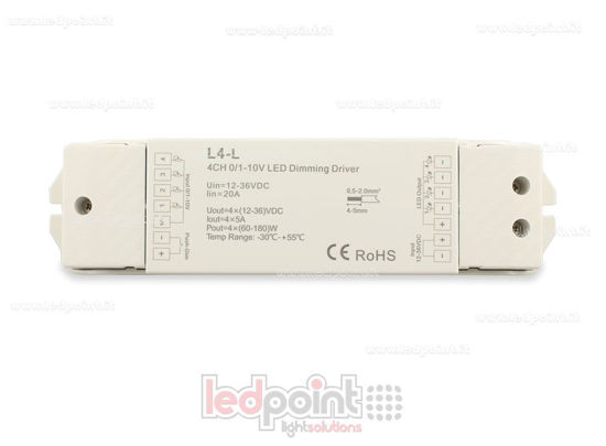 Imagen de Dimmer monocromático de 0-10V y push dim, 4 canales de salida