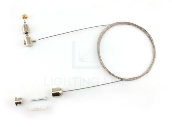 Imagen de Kit colgador para perfil PR-NE03-17-S2  con regulación cable inferior, 1 cable, longitud 2m.
