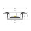 Imagen de Perfil en aluminio 32x10mm empotrado impermeable, 3 metros