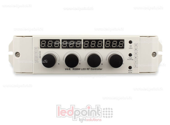 Imagen de Controlador RGBW con 4 pomos 12/24V, 4ch*4A, RF 2.4G