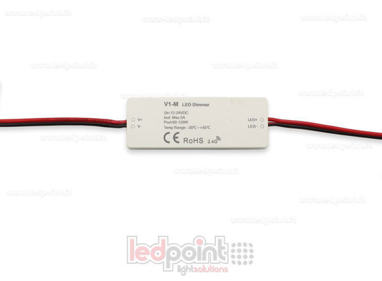 Imagen de Mini dimmer receptor monocromático 12/24V, 1ch 5A/CH