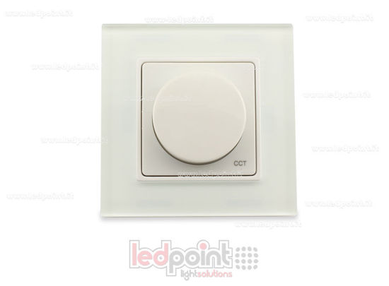 Imagen de Mando de pared en vidrio 86x86mm CCT monozona con ruleta RF2.4G