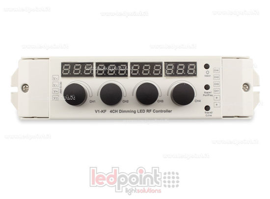 Imagen de Receptor controlador monocromático con 4 botones, 12-24V, 4ch*4A, RF 2.4G