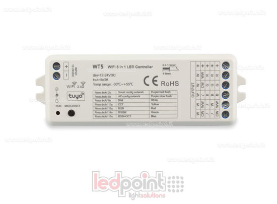 Imagen de Controlador Wifi y RF 2.4G, RGB+CCT, RGBW, RGB, CCT y monocromático