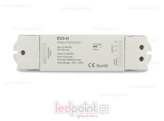 Imagen de Amplificador RGB 12-60V 15A (3 canales de 5A)