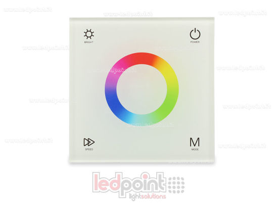 Imagen de Controlador y mando de pared RF RGB 12-24V, 86x86mm