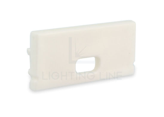 Imagen de Tapa blanca con agujero para cable de alimentación para perfil en aluminio SL06-05