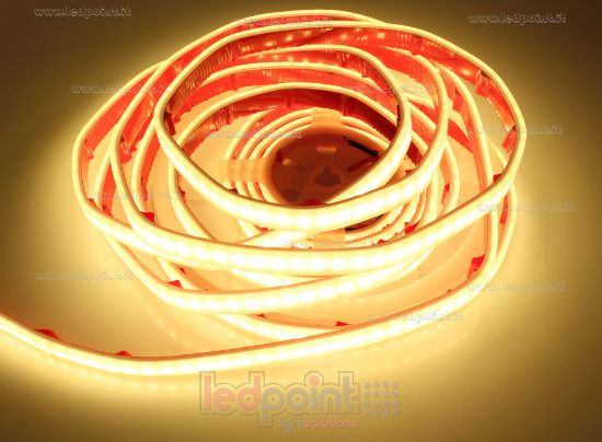 Imagen de Tira de led 5m led blanco 4000K 2835 Honglitronic 120led/m 24V 14,4W/m, IP67 silicona sólida blanco