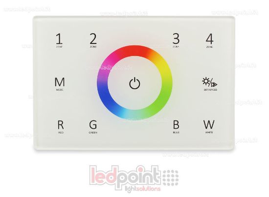 Imagen de Mando a distancia master RGBW 4 zonas blanco para pared RF2.4G + DMX512 120*80 por caja 503