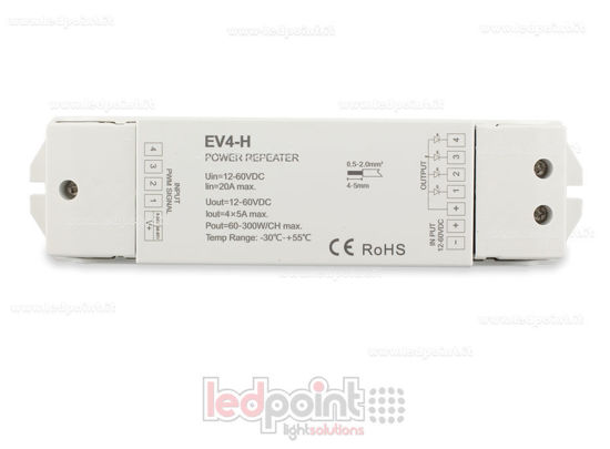 Imagen de Amplificador RGB 12-60V 20A (4 canales de 5A)