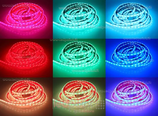 Imagen de Tira de led 5m RGB 5050 Honglitronic 60led/m 24V 14,4W/m, IP67 silicona sólida transparente