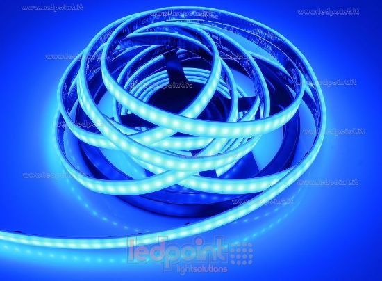 Imagen de Tira de led 5m azul 2835 120led/m Honglitronic 24V 13,3W/m, IP67 silicona sólida azul