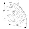 Imagen de Tapa redonda gris para perfil angular AN02-08 y AN03-08 con agujero para el cable de alimentación