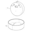 Imagen de Tapa gris de plástico con agujero para perfil redondo NE01-14 y NE02-15