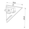 Imagen de Tapa gris derecha para perfil de aluminio para pared WL02-03