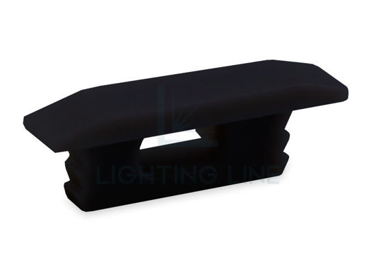 Imagen de Tapa negra con agujero para cable de alimentación para perfil en aluminio empotrado RE01-03